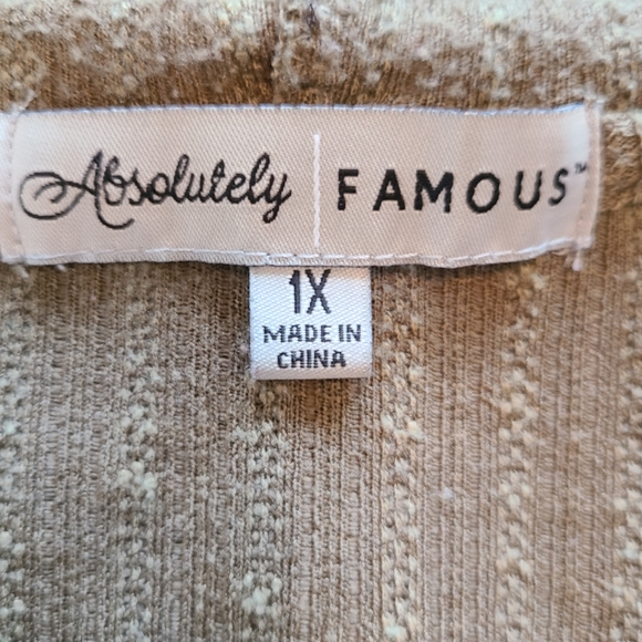 Absolutely Famous Woman's Long Sleeve Sweater Hoodie,  Size: 1X Color: OD Green - Picture 7 of 14